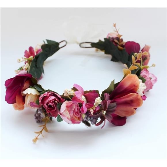 Floral Crown Girl Floral Headband Flower Headpiece Halo Wedding Party - Picture 4 of 7